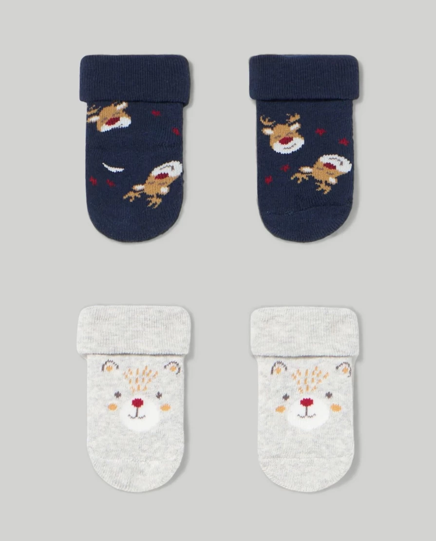 Blukids Baby Short Socks 2-Pack for Newborns - Soft and Comfortable