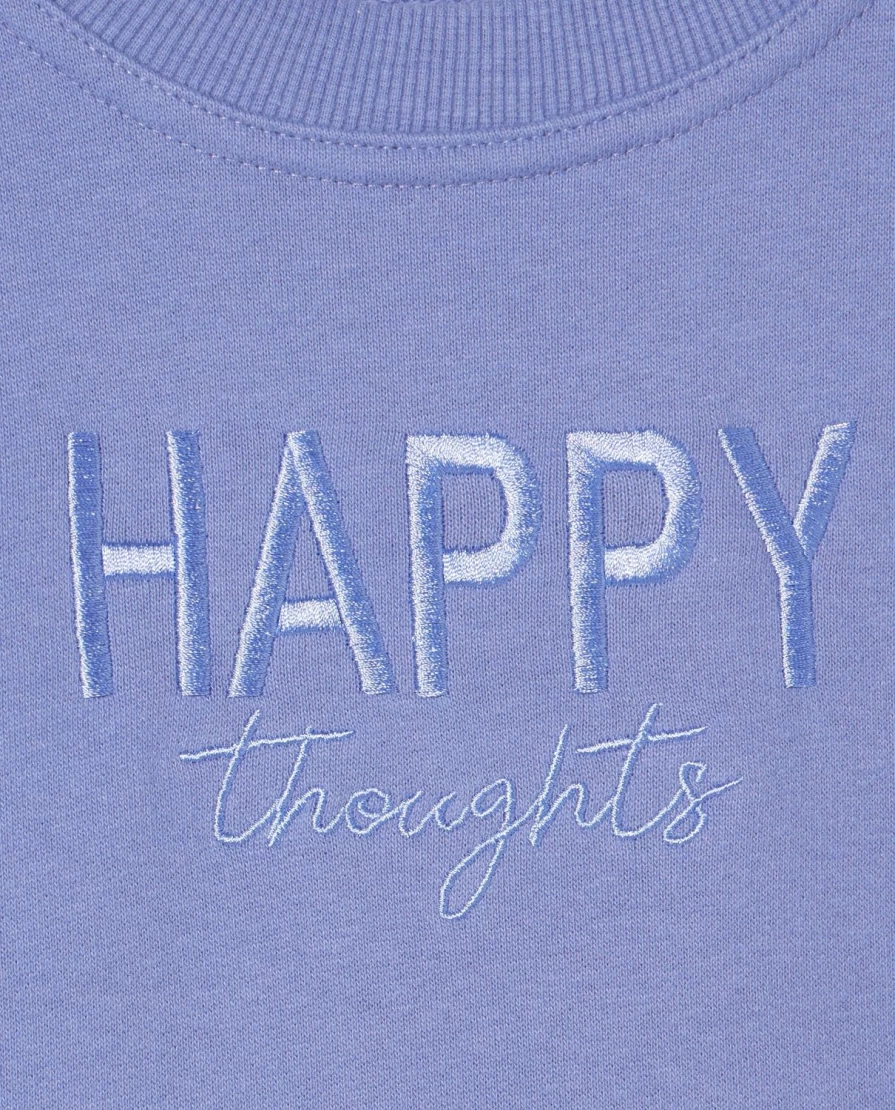 "Blukids Youth Pure Cotton Crewneck Sweatshirt with Embroidered Girl Design"
