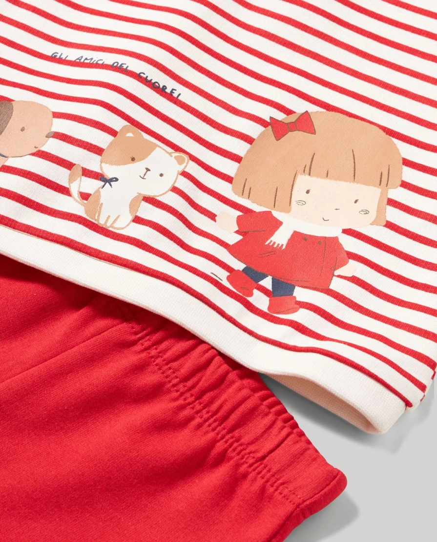 Blukids Newborn French Terry Jogging Set for Baby Girls - Soft & Comfortable 2-Piece Outfit