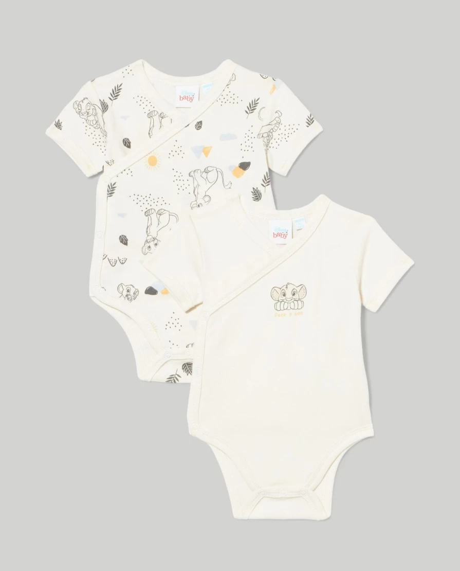 "Blukids Pack of 2 Pure Cotton Interlock Bodysuits for Newborns"