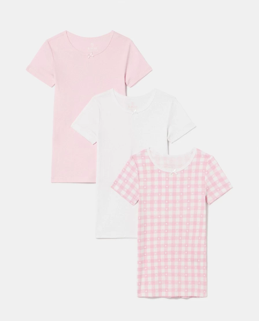 Blukids 3-Pack Girls' Soft Cotton Underwear T-Shirts for Children