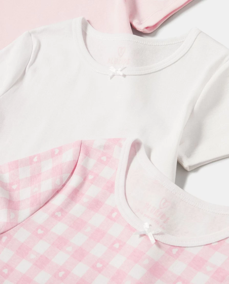 Blukids 3-Pack Girls' Soft Cotton Underwear T-Shirts for Children