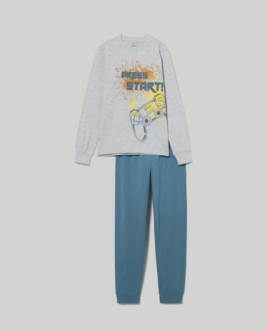 Blukids Youth Long Cotton Pajamas for Boys - Comfortable Sleepwear Set