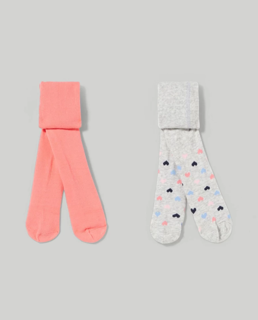 Blukids Newborn Baby Jacquard Tights - Pack of 2