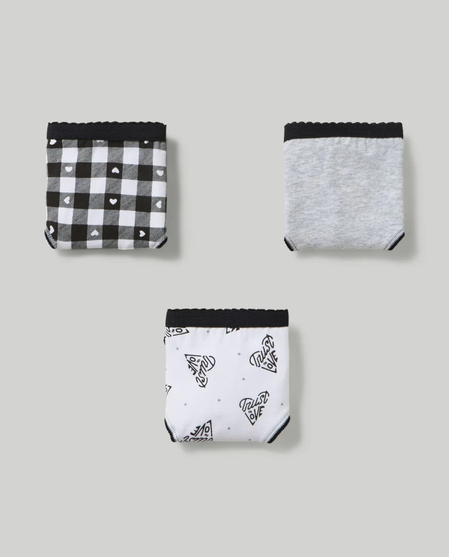 Blukids Youth Girls' Cotton Stretch Briefs - Pack of 3 Comfy Underwear