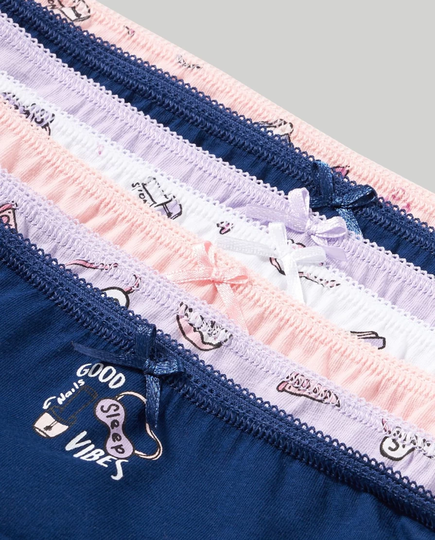 Blukids Youth Girls' Cotton Underwear Pack of 7 - Soft Comfort Briefs for Kids