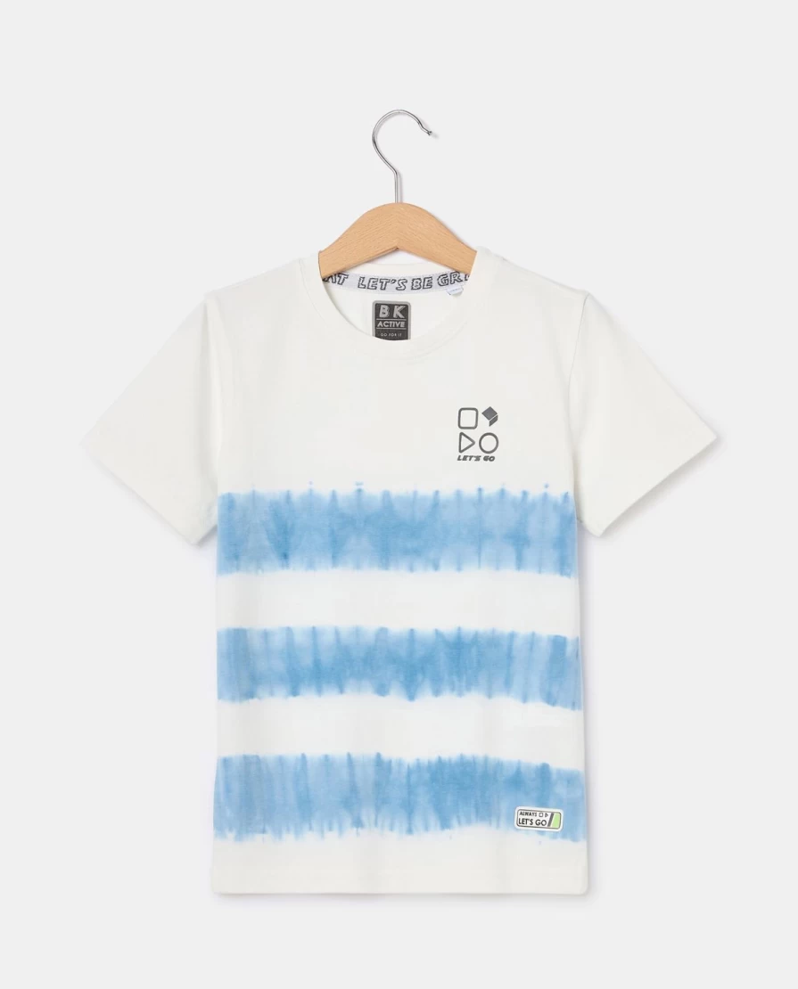 "Blukids Boys' Tie-Dye Stretch Cotton T-Shirt – Colorful Kids' Top"