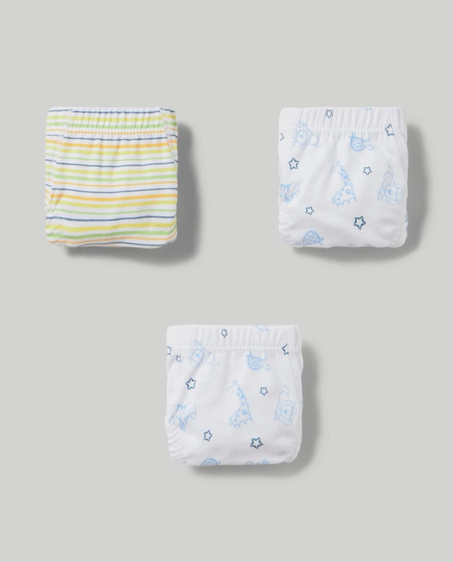 Blukids Newborn Baby Briefs - Soft Cotton Underwear Pack of 3 for Infants