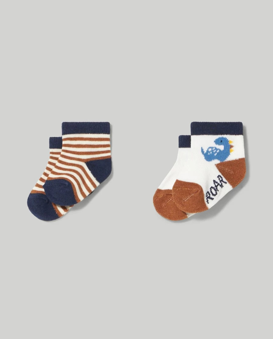 Blukids Organic Cotton Newborn Socks Pack of 2 - Soft Baby Socks for Birth