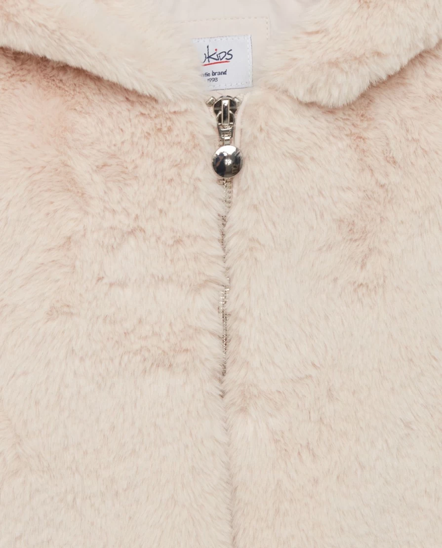 Blukids Eco Fur Hooded Jacket for Girls - Warm Winter Coat for Children