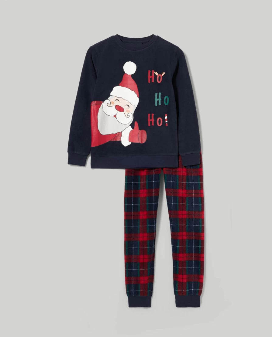 Blukids Youth Cozy Long Fleece Pajamas for Boys - Warm Family Sleepwear Set