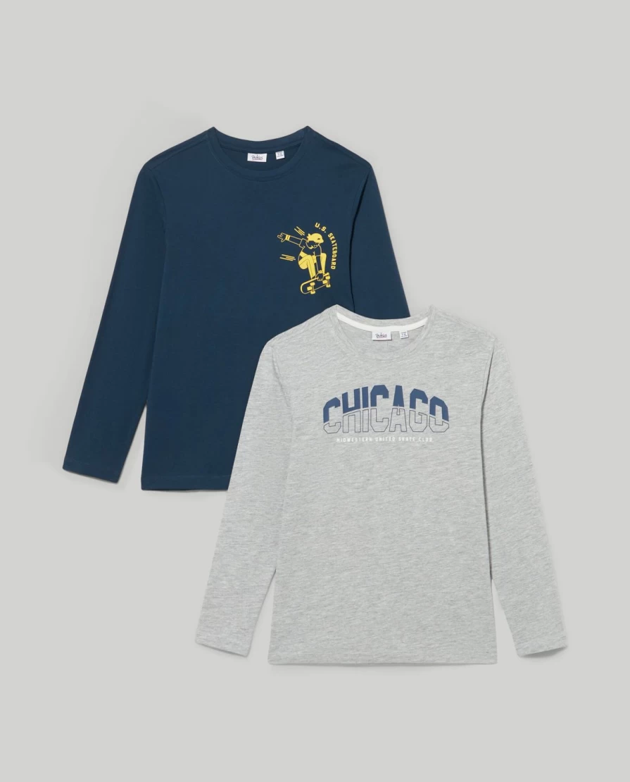 "Blukids Youth Boys' Cotton T-Shirt Pack of 2"