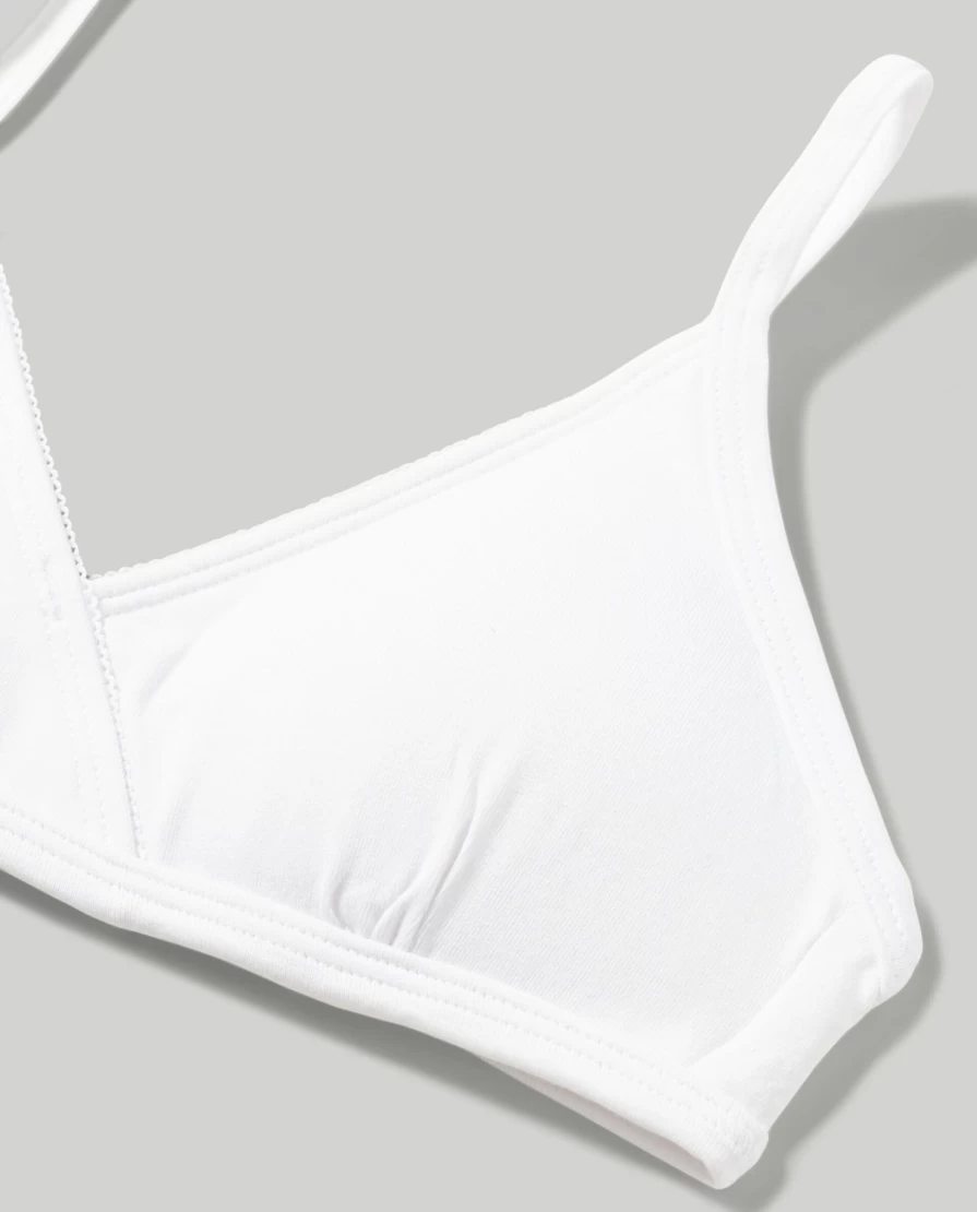 Blukids Youth Girls Elastic Cotton Ribbed Bra - Comfortable Stretch Underwear for Teens