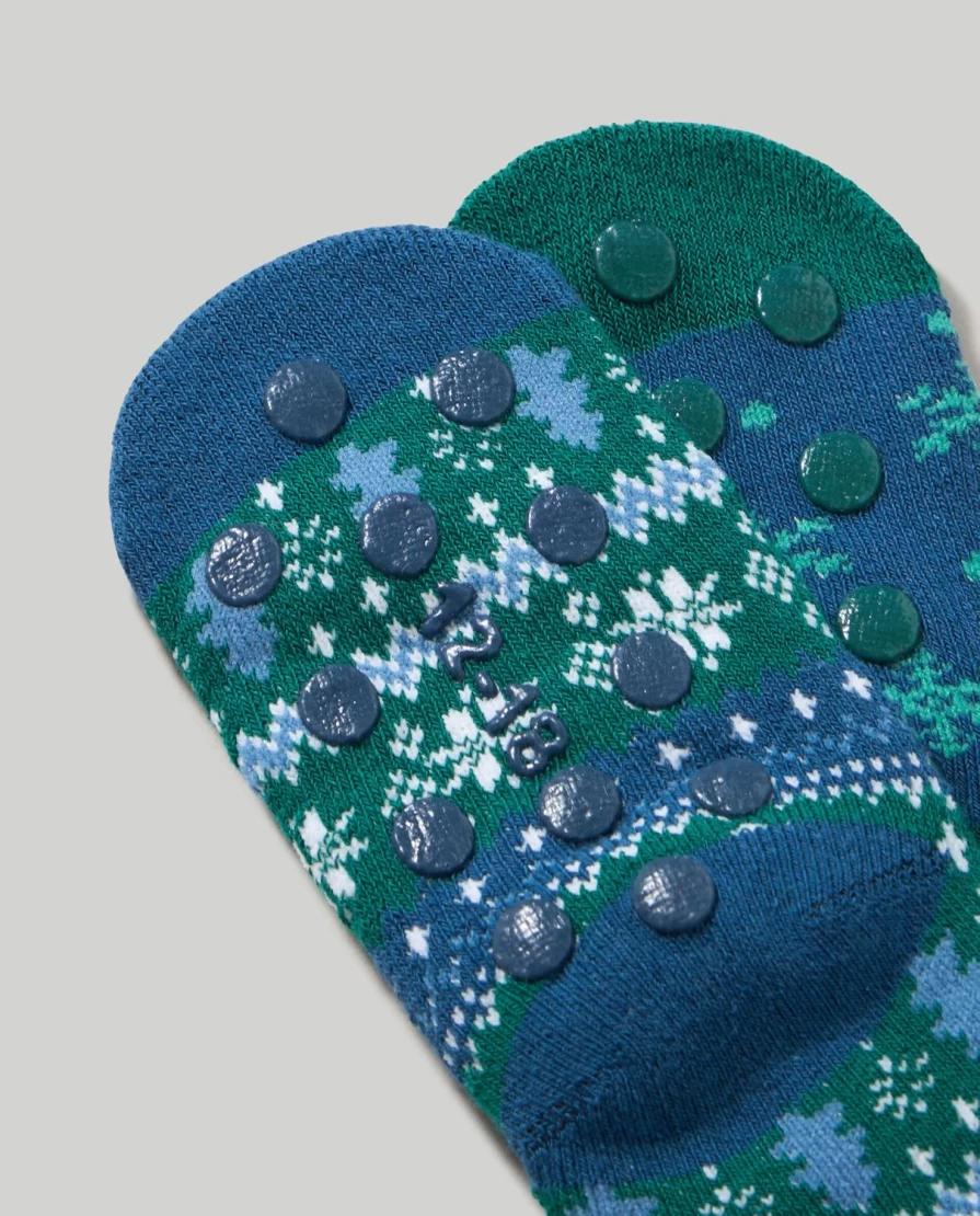 Blukids Non-Slip Christmas Socks for Newborns - Pack of 2 Cozy Holiday Infant Footwear