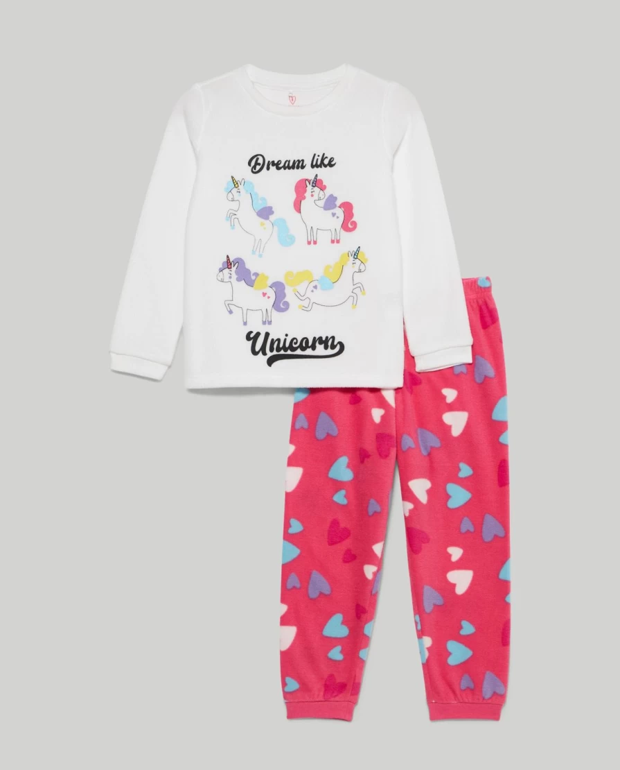 Blukids Cozy Long Fleece Pajamas for Girls - Warm Winter Sleepwear for Children