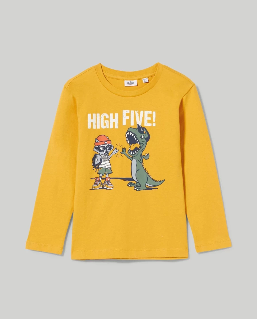 "Blukids Kids' Pure Cotton T-Shirt with Fun Child Print - Soft & Comfortable"