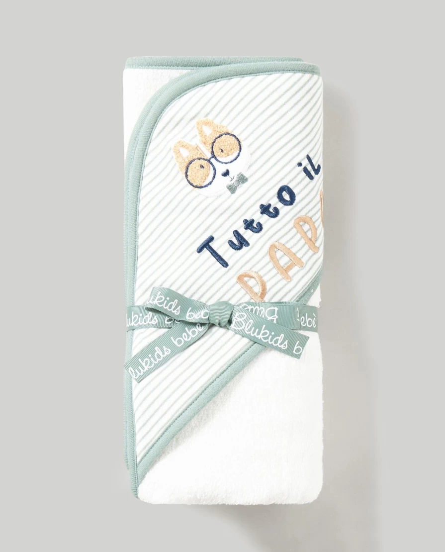 Blukids Cotton Terry Hooded Baby Towel - Soft and Absorbent Newborn Bath Towel for Boys and Girls