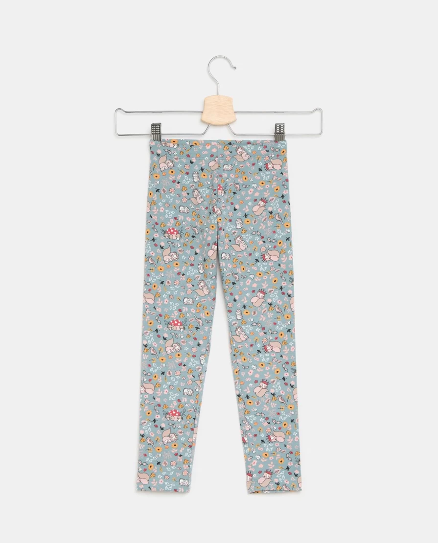 Blukids Girls' Printed Stretch Brushed Cotton Leggings for Children