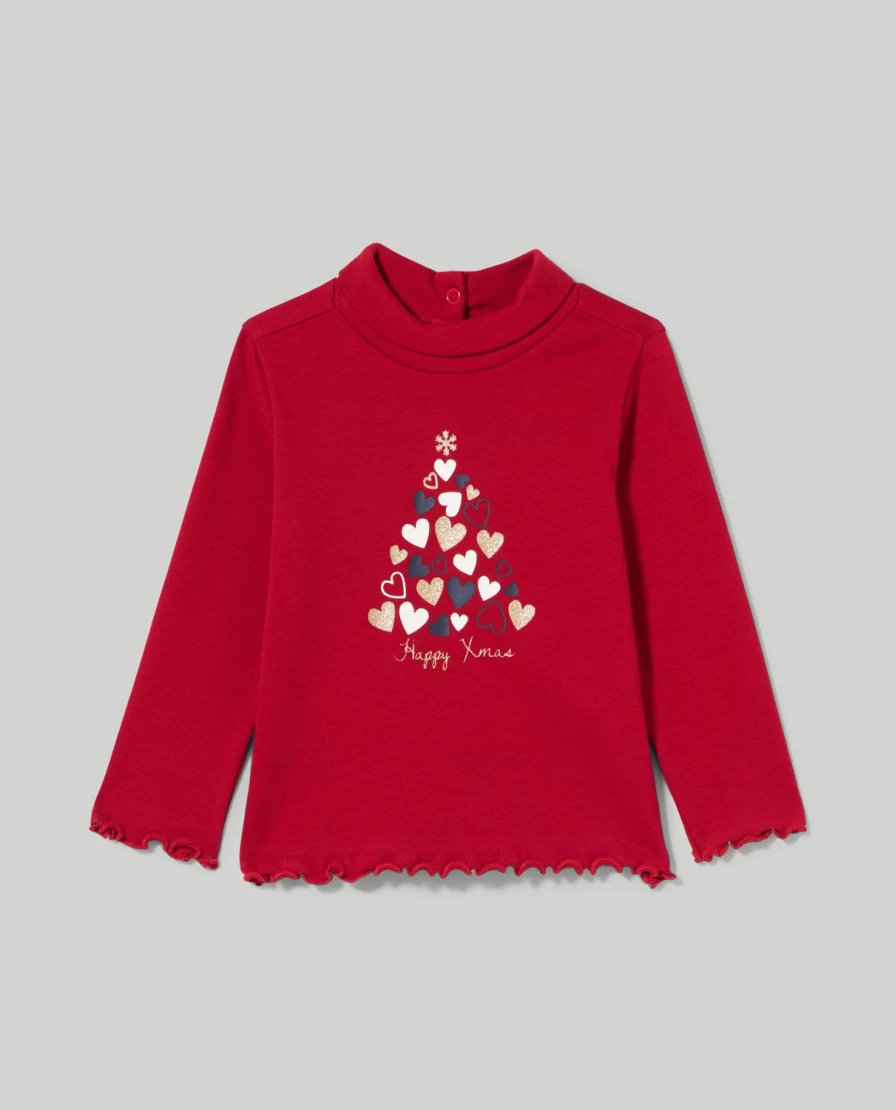 Blukids Newborn Baby Girl's Soft Pure Cotton Turtleneck Top