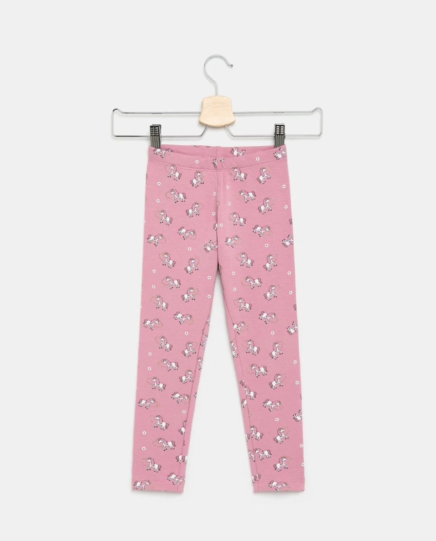 Blukids Girls' Stretch Cotton Glitter Print Leggings for Children