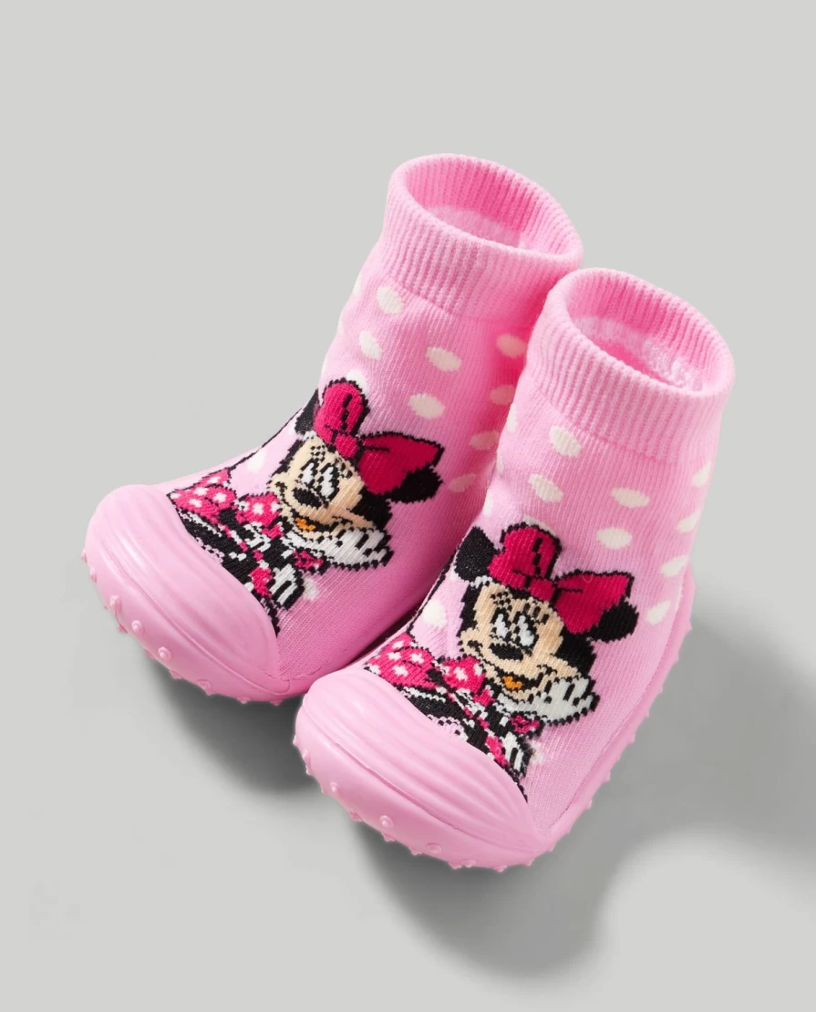 Blukids Minnie Mouse Non-Slip Socks for Toddler Girls with Rubber Sole