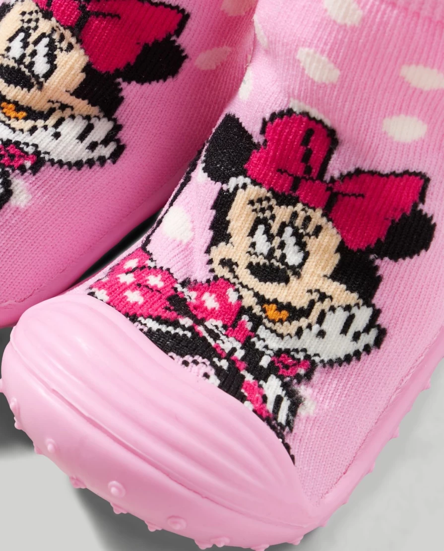 Blukids Minnie Mouse Non-Slip Socks for Toddler Girls with Rubber Sole