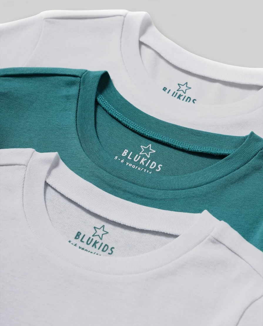 "Blukids 3-Pack Boys' Soft Cotton Underwear T-Shirts | Comfortable Kids' Undershirts"
