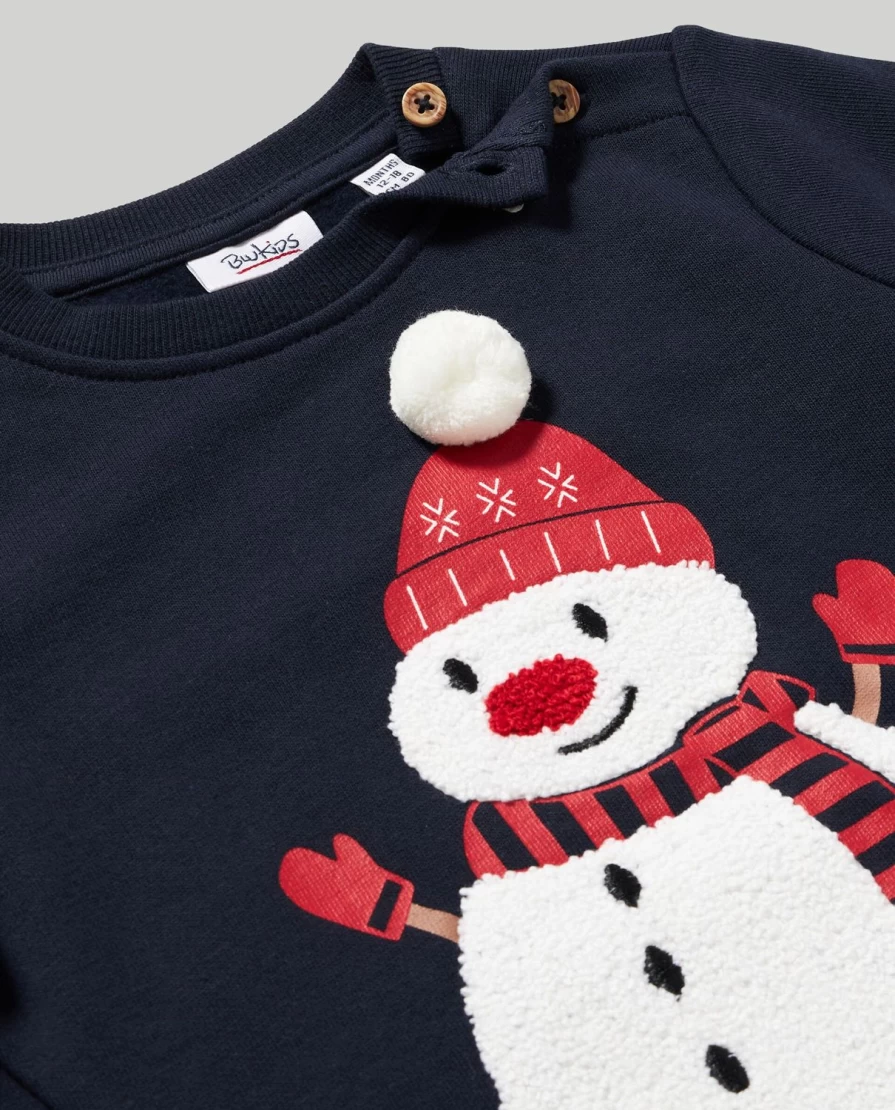 Blukids Newborn Baby Cotton Sweatshirt with Cute Print - Soft & Comfortable