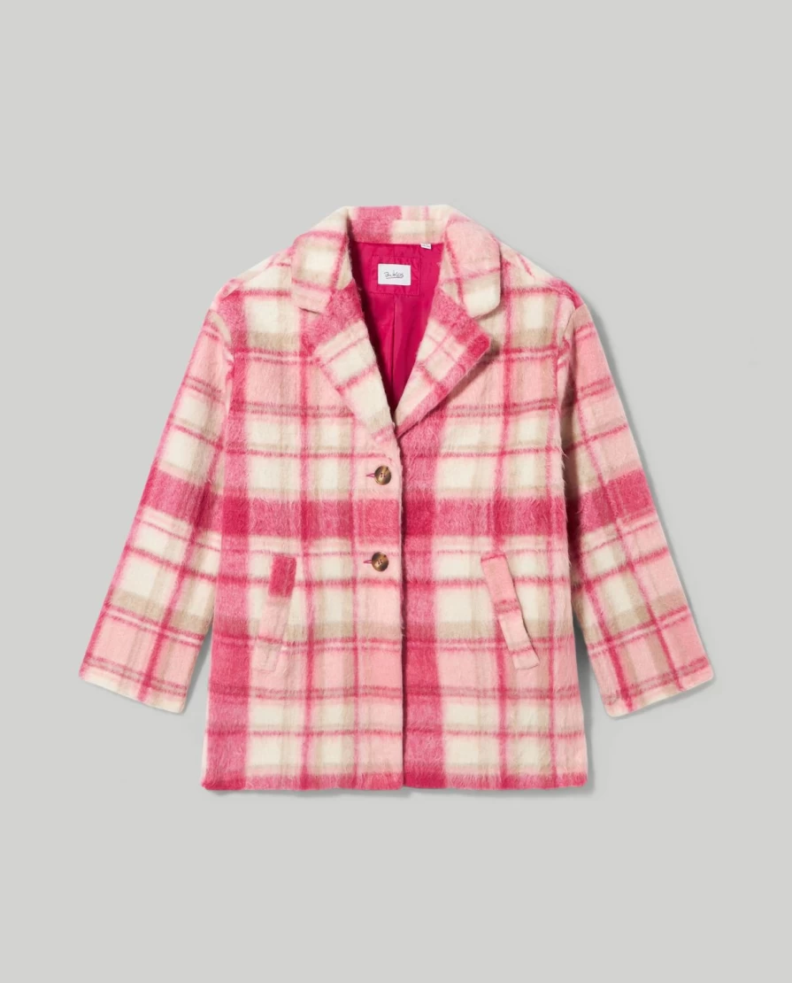 "Blukids Youth Scottish Plaid Coat for Girls - Traditional Tartan Winter Jacket"