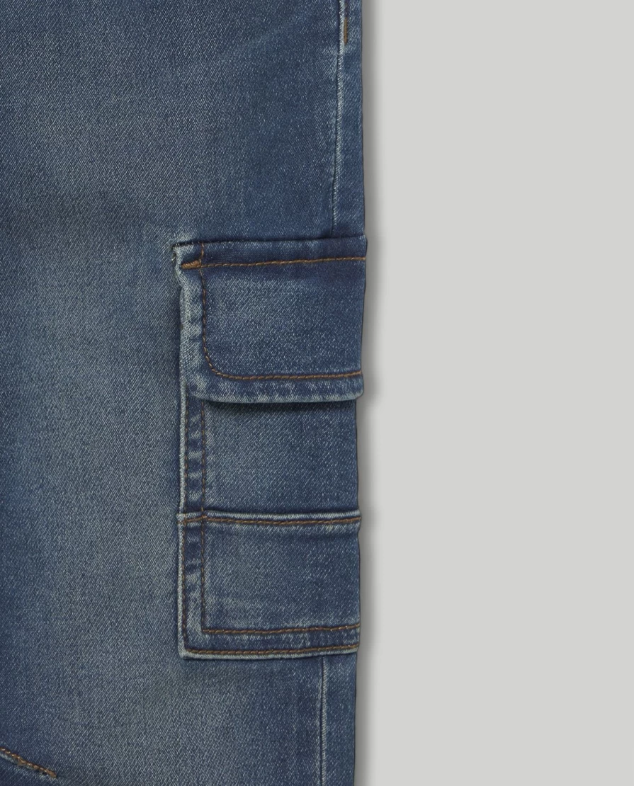 Blukids Boys' Denim Fleece Joggers with Side Pockets - Comfortable Children's Casual Pants