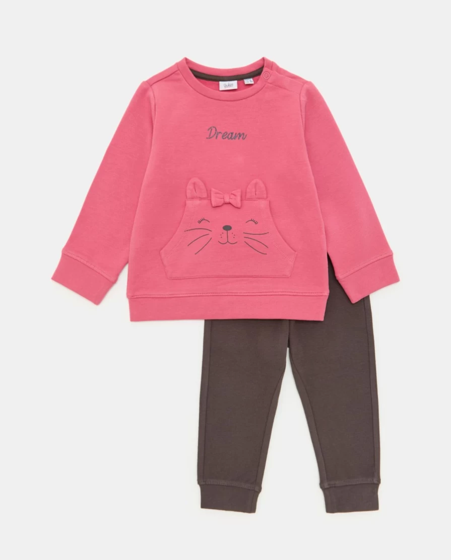 Blukids Newborn Baby Girls Printed Stretch Cotton Jogging Set