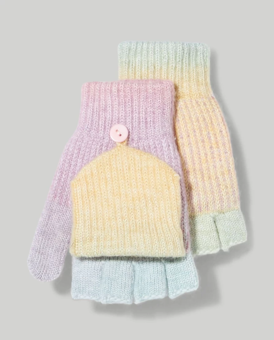 Blukids Children's Tricot Gloves With Knob - Soft Knit Winter Gloves for Kids