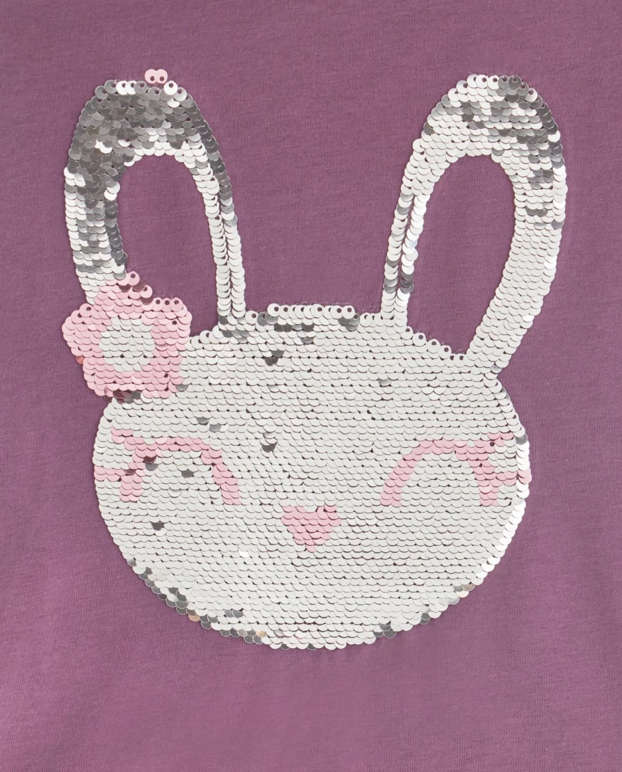Blukids Girls' Sparkling Sequins Pure Cotton T-Shirt for Children