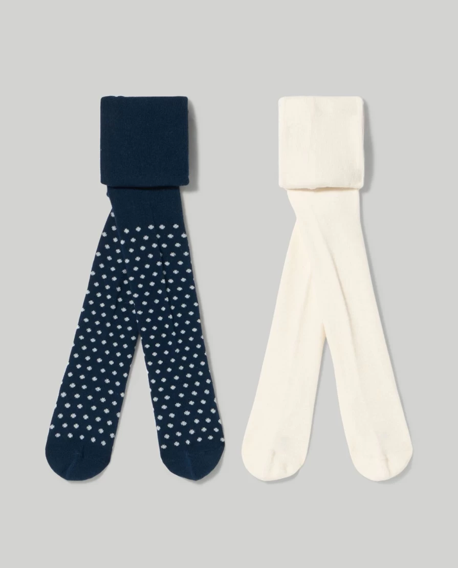 Blukids Newborn Baby Jacquard Tights - Pack of 2