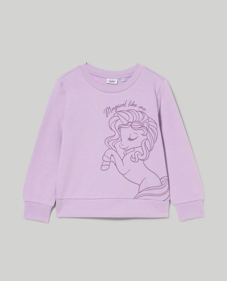 "Blukids Girls' Soft Brushed Cotton Sweatshirt | Comfortable Kids' Pullover"