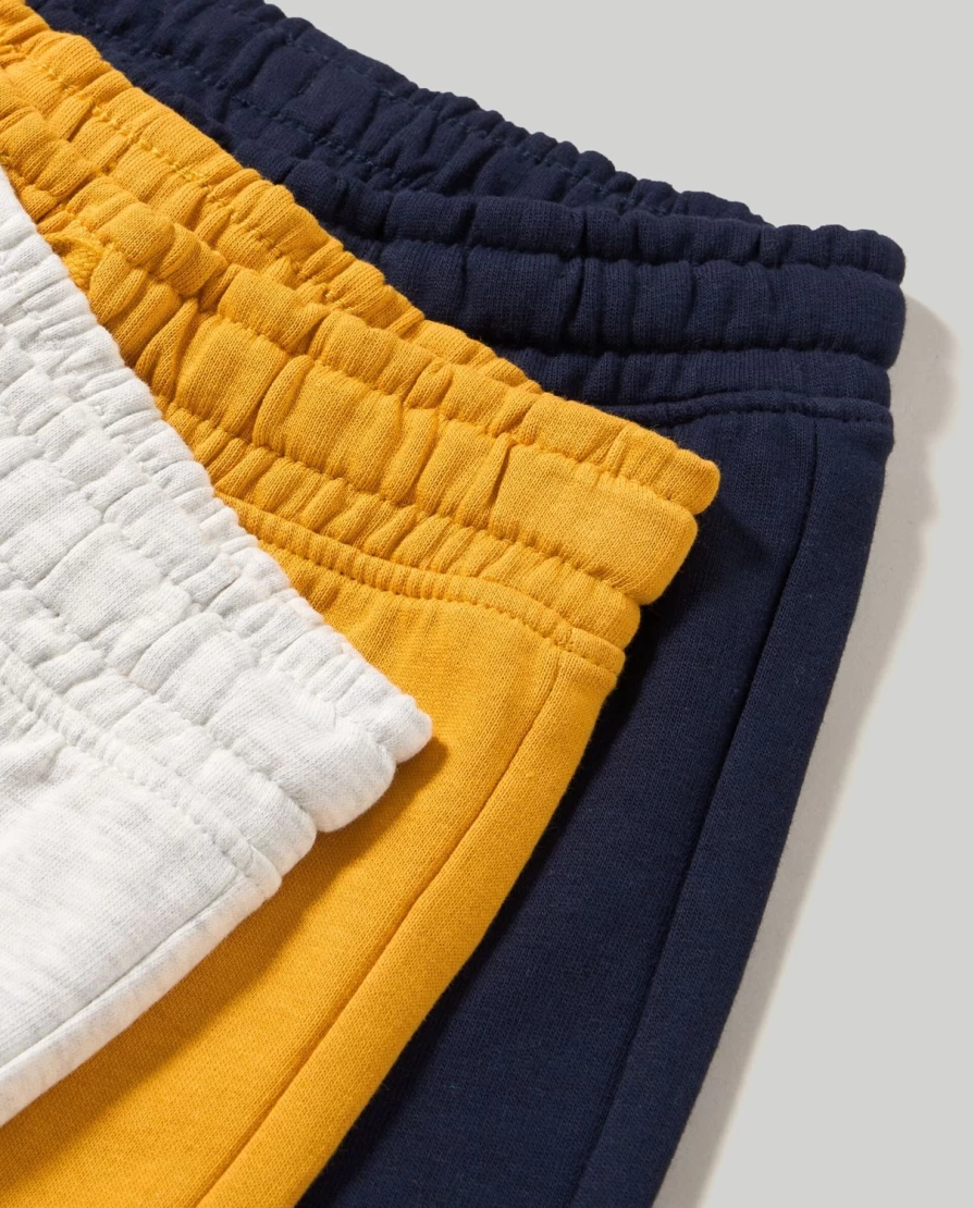 "Blukids 3-Pack Cotton Joggers for Children – Comfortable Boys' Active Pants"