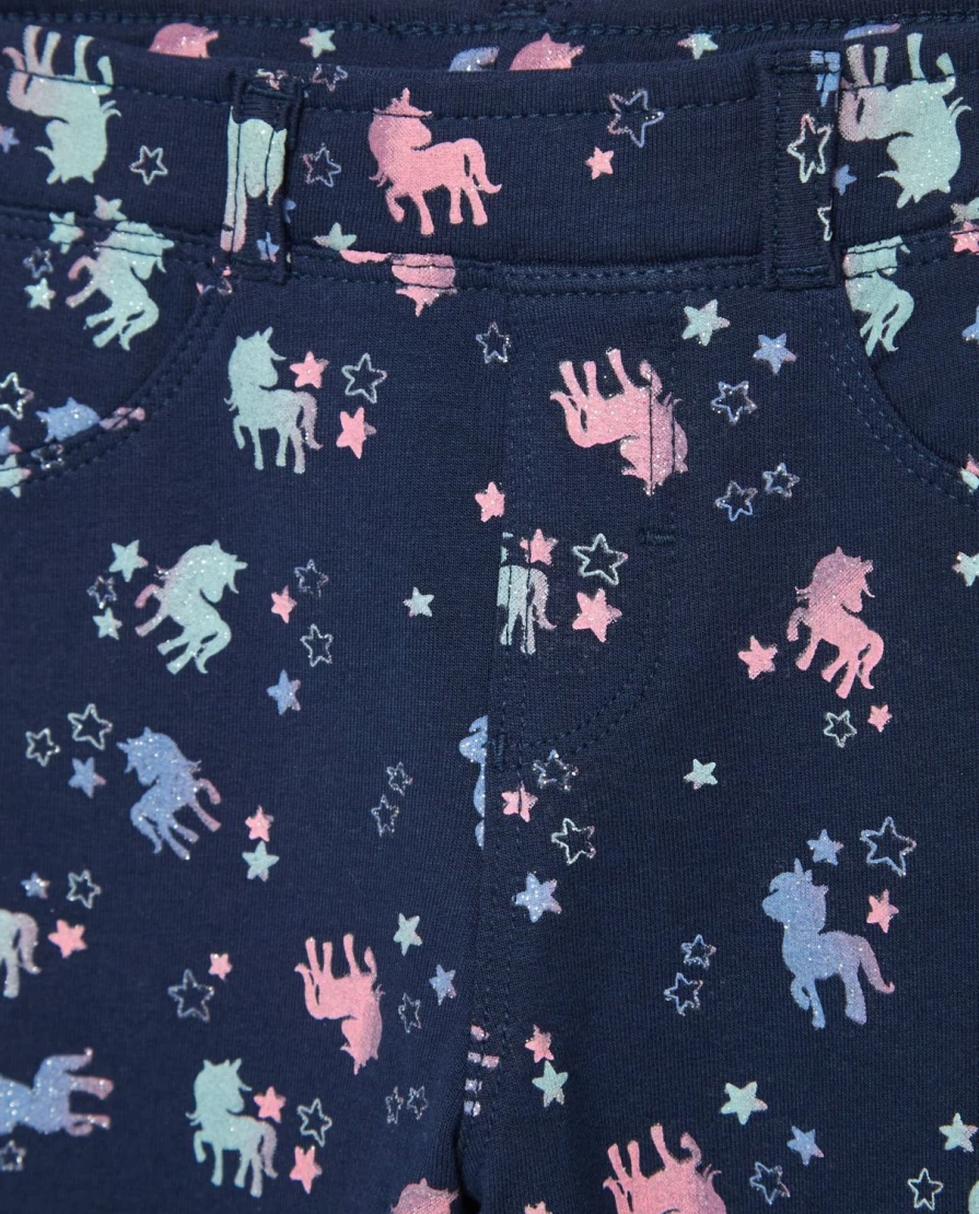 Blukids Girls' Stretch Cotton Patterned Trousers for Children - Comfortable & Stylish Kids Pants