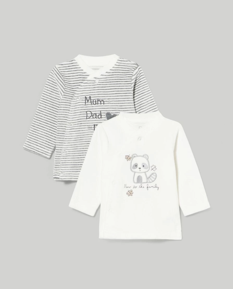 "Blukids Newborn Chenille T-Shirts 2-Pack – Soft Baby Clothes"