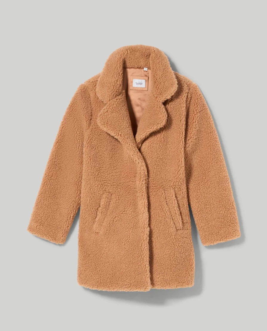 "Blukids Youth Teddy Coat for Girls with Lapel Collar"