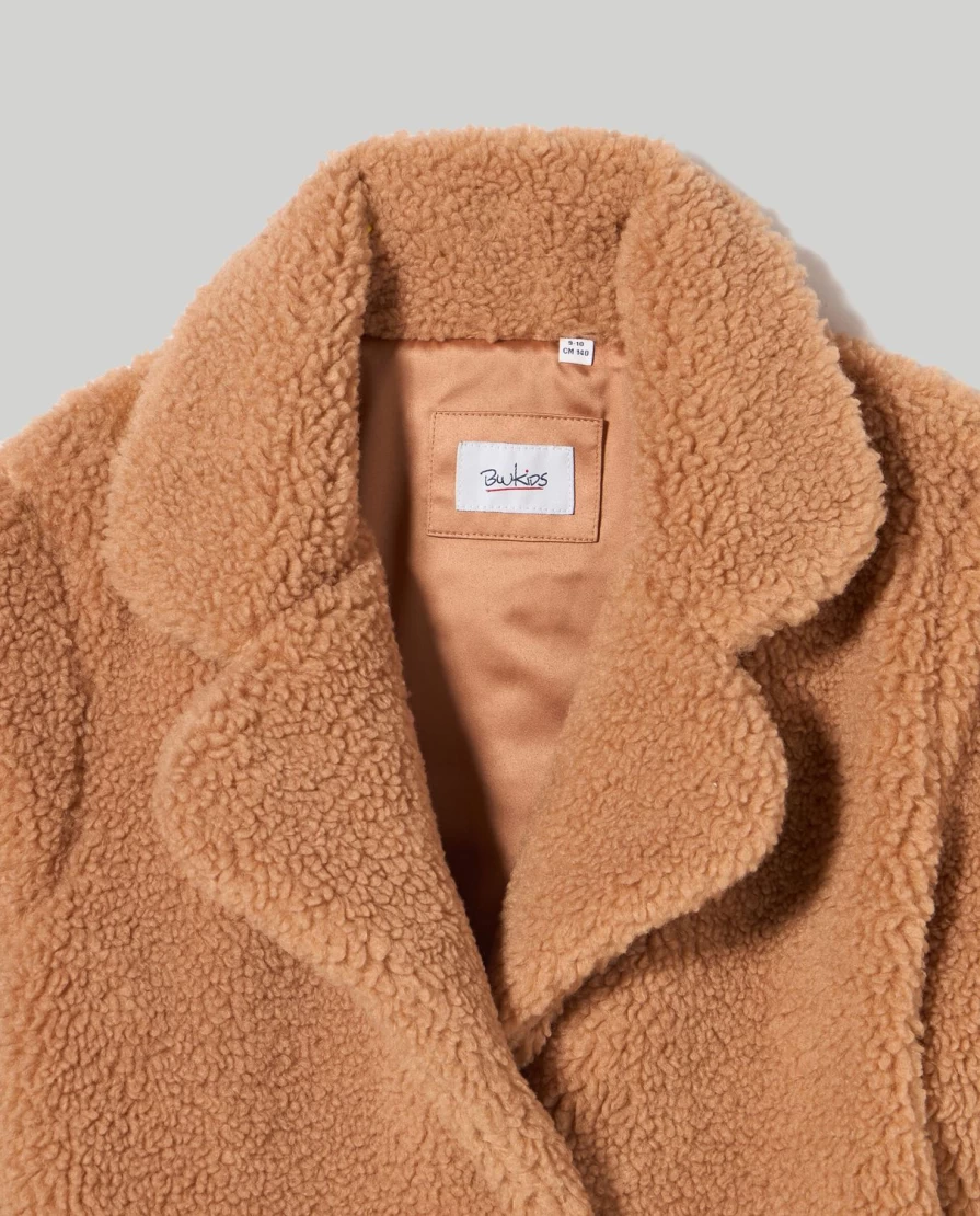 "Blukids Youth Teddy Coat for Girls with Lapel Collar"