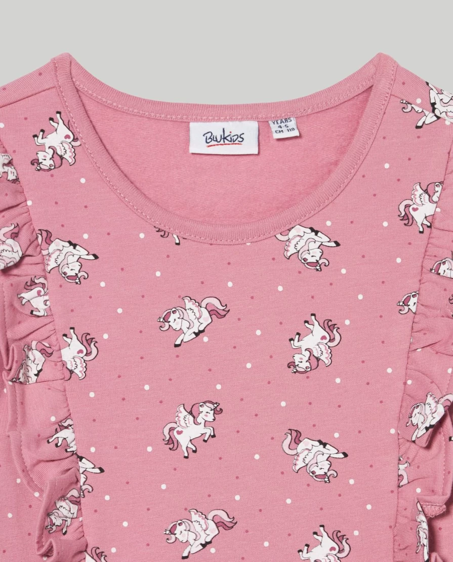 Blukids Girls' Stretch Fleece Dress - Soft & Cozy Kids' Winter Dress