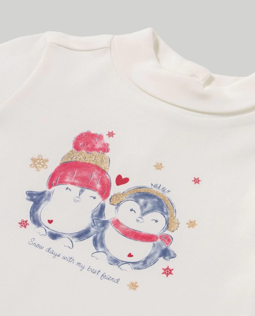 Blukids Newborn Baby Girl's Soft Pure Cotton Turtleneck Top