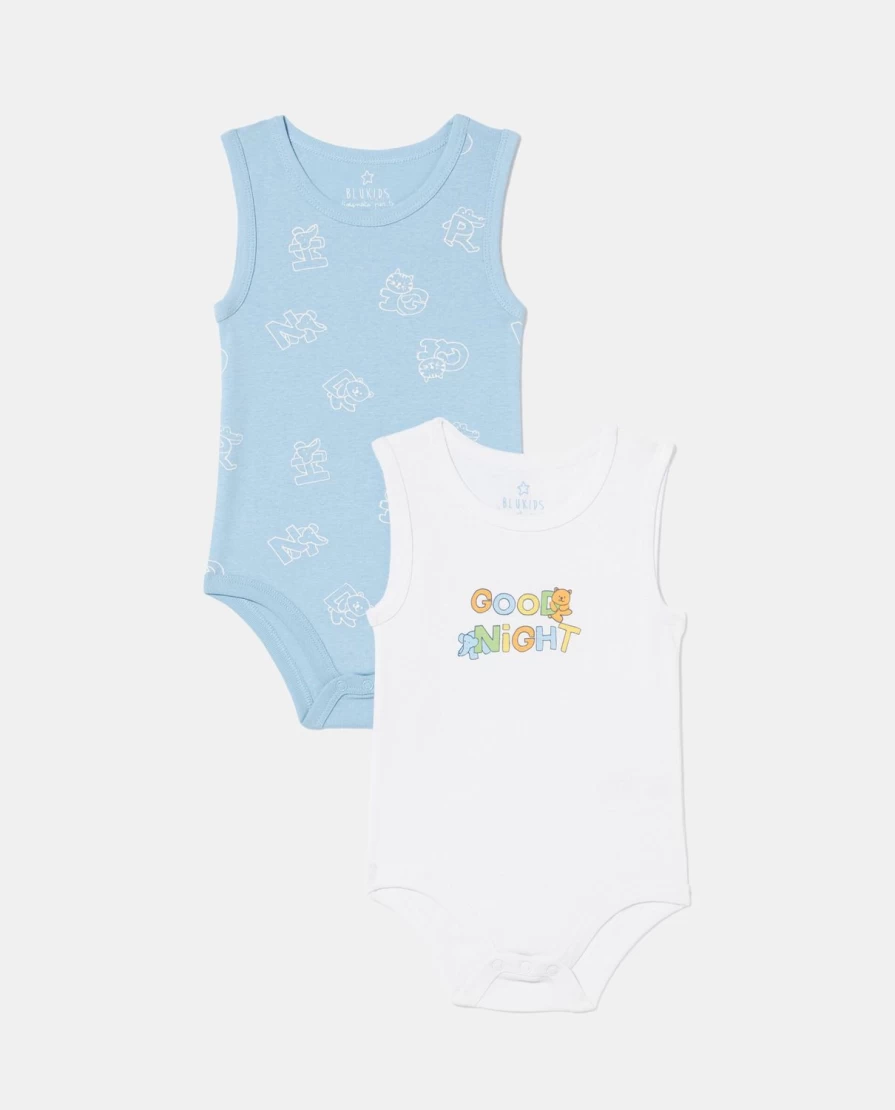 "Blukids Newborn Sleeveless Bodysuit 2-Pack for Babies"