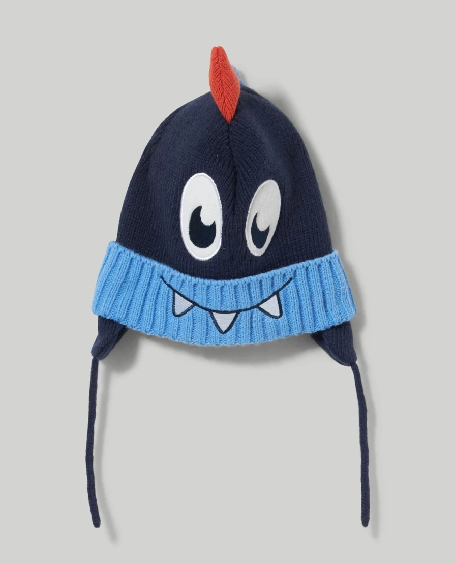Blukids Newborn Baby Hat With Earflaps - Warm Winter Knitted Beanie for Infants