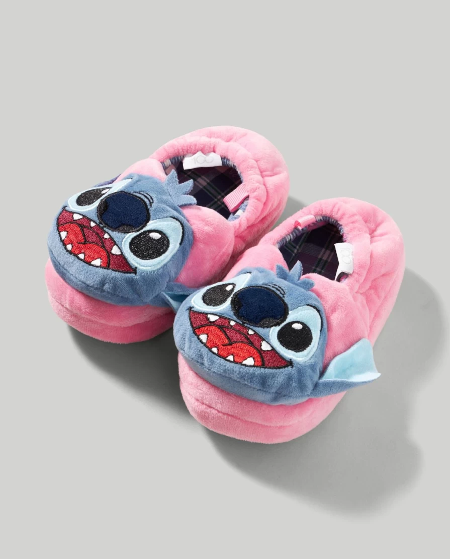 "Blukids Stitch Themed Kids' Slippers with Fun Appliques – Comfortable Children's House Shoes"