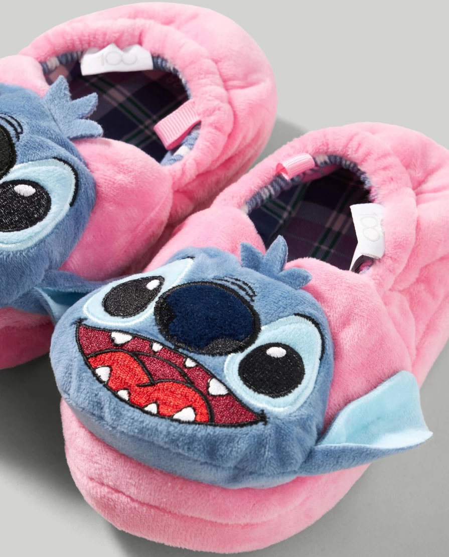 "Blukids Stitch Themed Kids' Slippers with Fun Appliques – Comfortable Children's House Shoes"