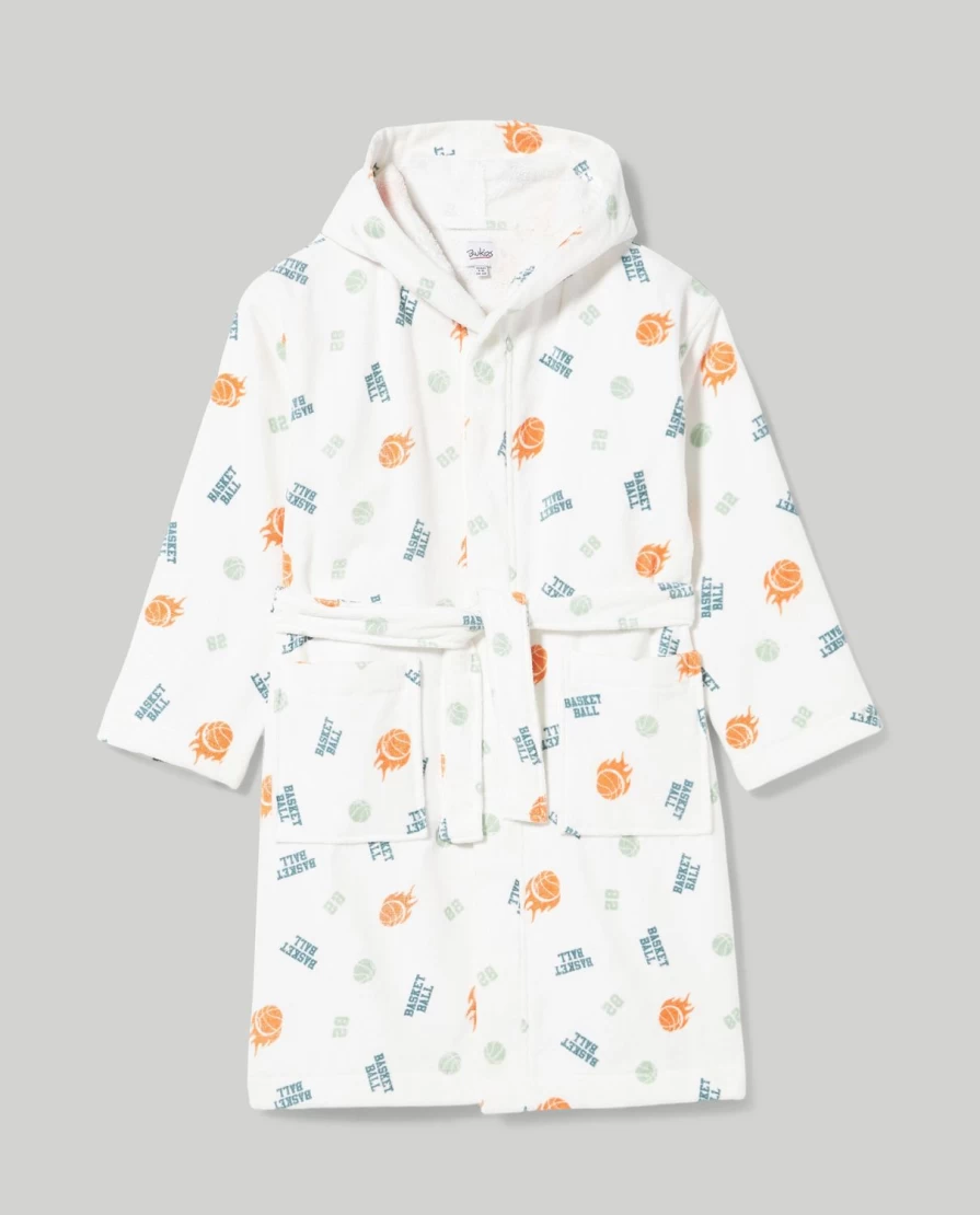 Blukids Baby Velor Terry Bathrobe for Kids - Soft Hooded Children's Robe