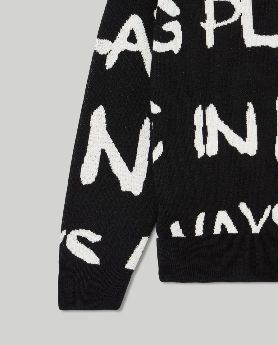 "Blukids Youth Crewneck Tricot Sweater with Macro Jacquard Design for Kids"