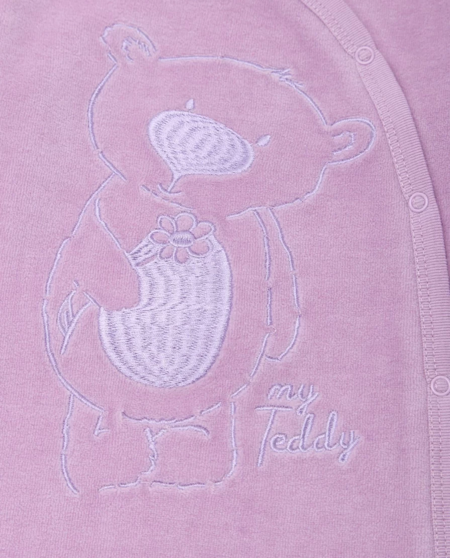 Blukids Newborn Baby Girl's Soft Velour Onesie - Cozy Long Sleeve Romper