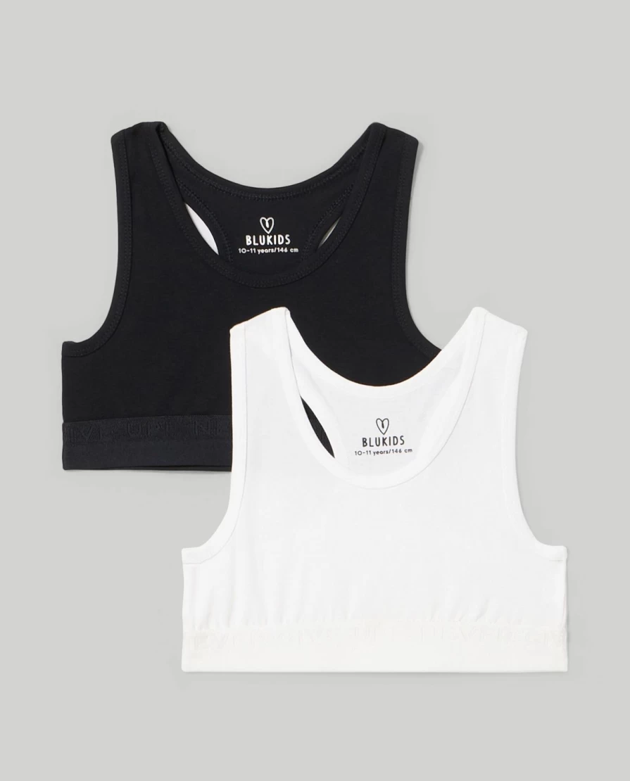 Blukids Youth Girls Sports Bra 2-Pack - Comfortable Athletic Bras for Active Teens